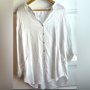 100% linen tunic. Crisp white!